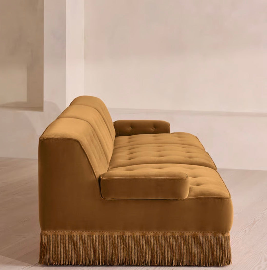 Elena Püsküllü Modüler Kadife Koltuk