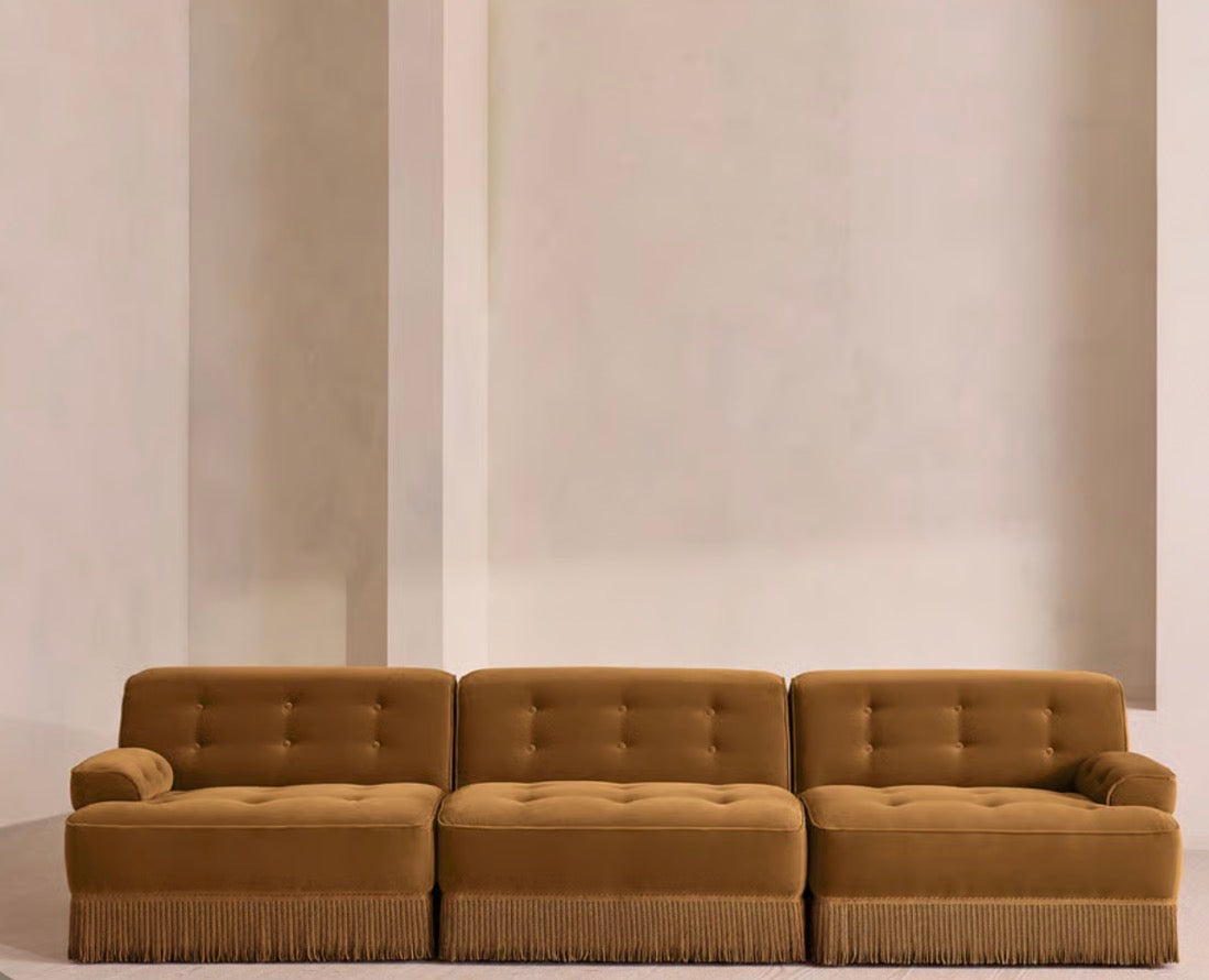 Elena Püsküllü Modüler Kadife Koltuk