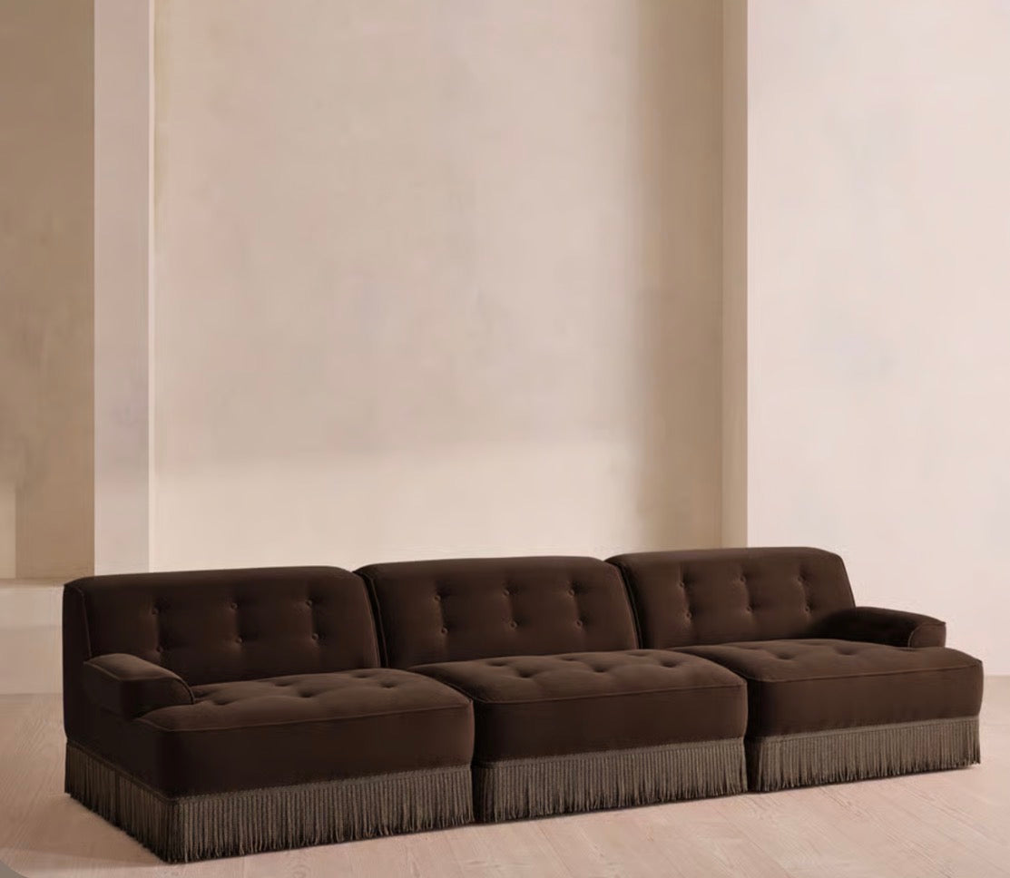 Elena Püsküllü Modüler Kadife Koltuk