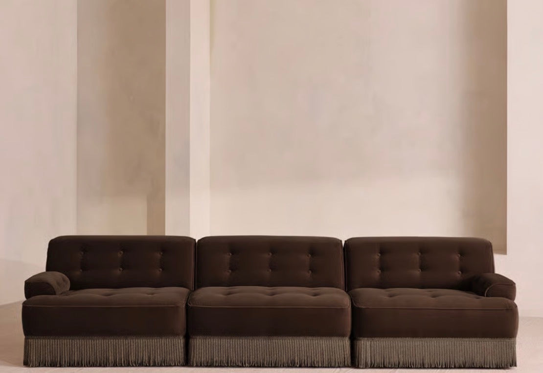 Elena Püsküllü Modüler Kadife Koltuk