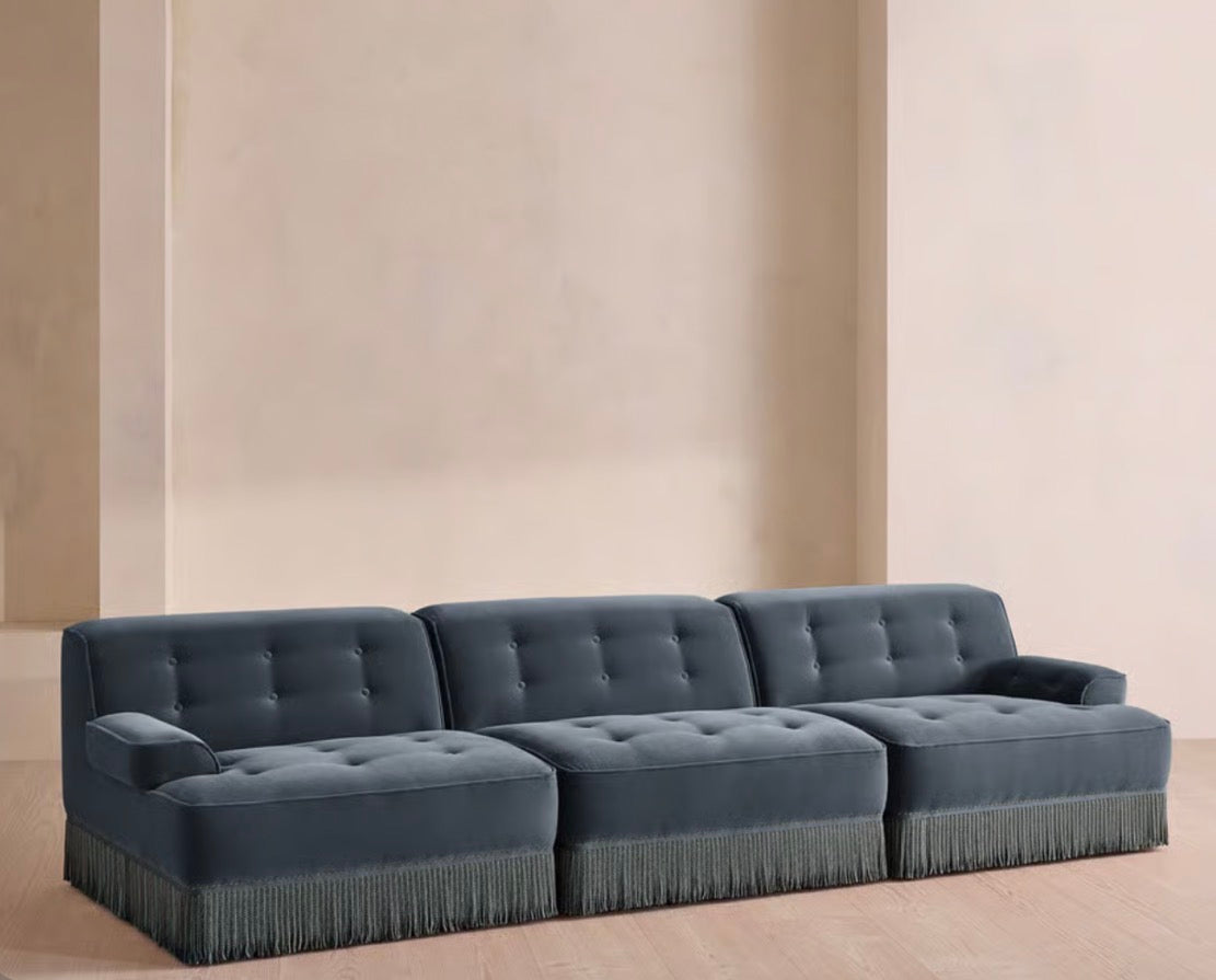 Elena Püsküllü Modüler Kadife Koltuk