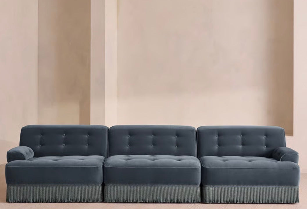 Elena Püsküllü Modüler Kadife Koltuk