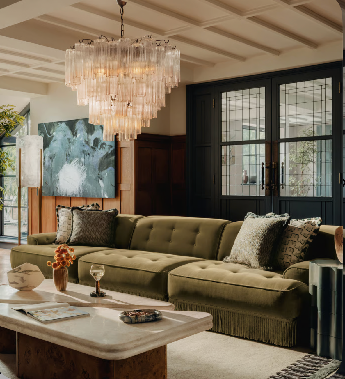 Elena Püsküllü Kadife Koltuk