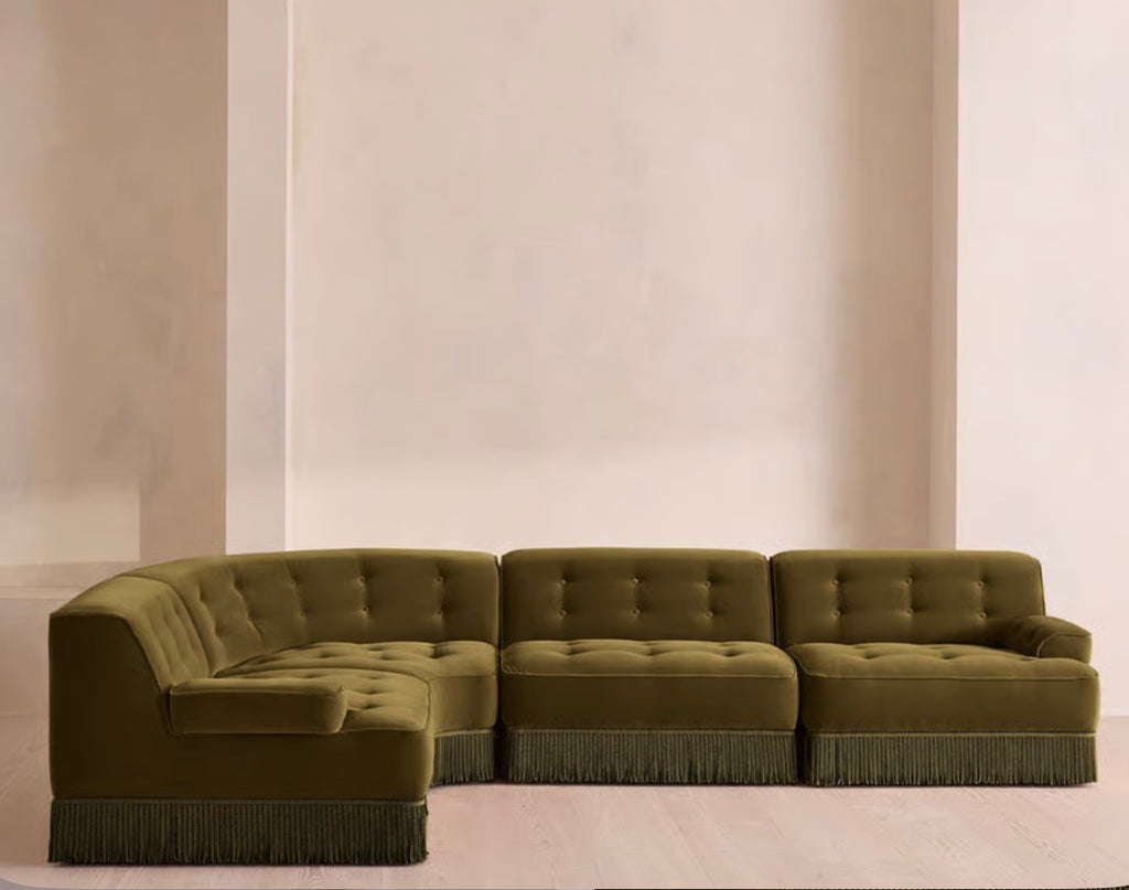 Elena Püsküllü Kadife Koltuk