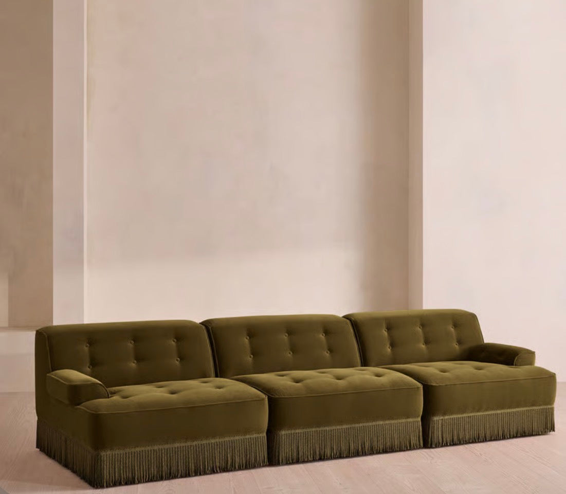 Elena Püsküllü Modüler Kadife Koltuk