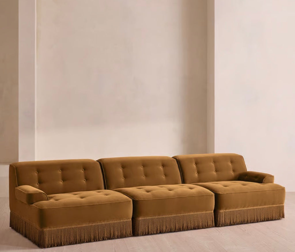 Elena Püsküllü Modüler Kadife Koltuk