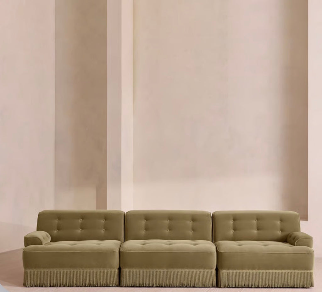 Elena Püsküllü Modüler Kadife Koltuk