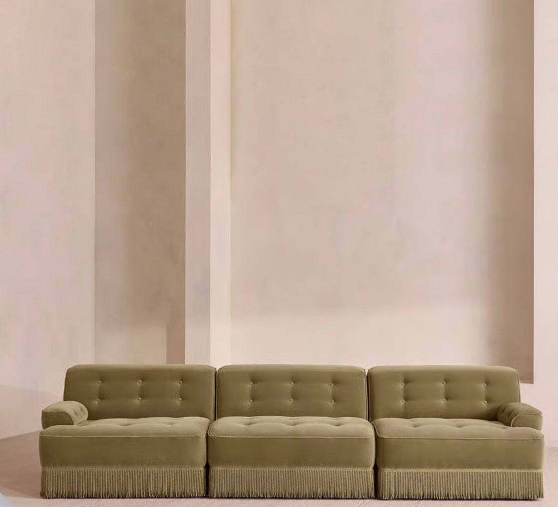 Elena Püsküllü Modüler Kadife Koltuk