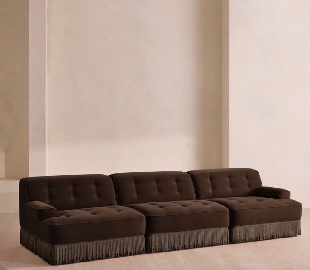 Elena Püsküllü Modüler Kadife Koltuk