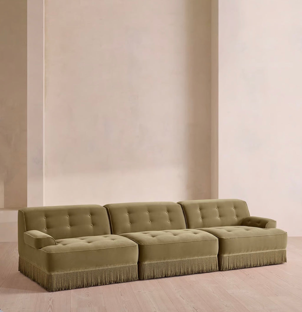 Elena Püsküllü Modüler Kadife Koltuk