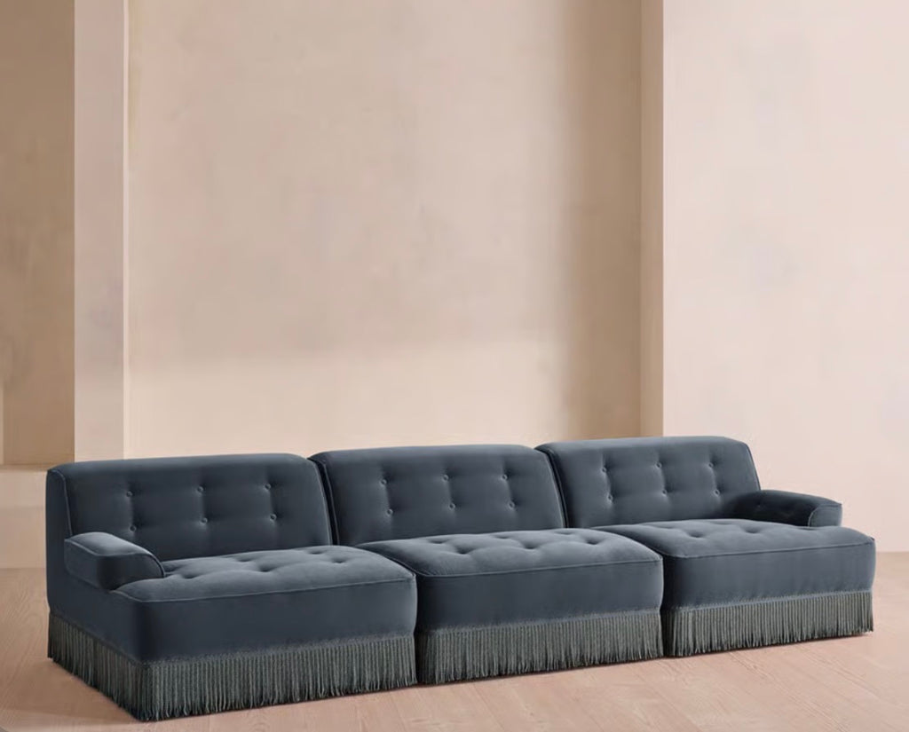 Elena Püsküllü Modüler Kadife Koltuk